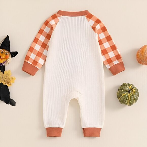 5/$20 NEW 0-3M Infants Take Me To the Pumpkin Patch Embroidered Jumpsuit - Picture 5 of 8